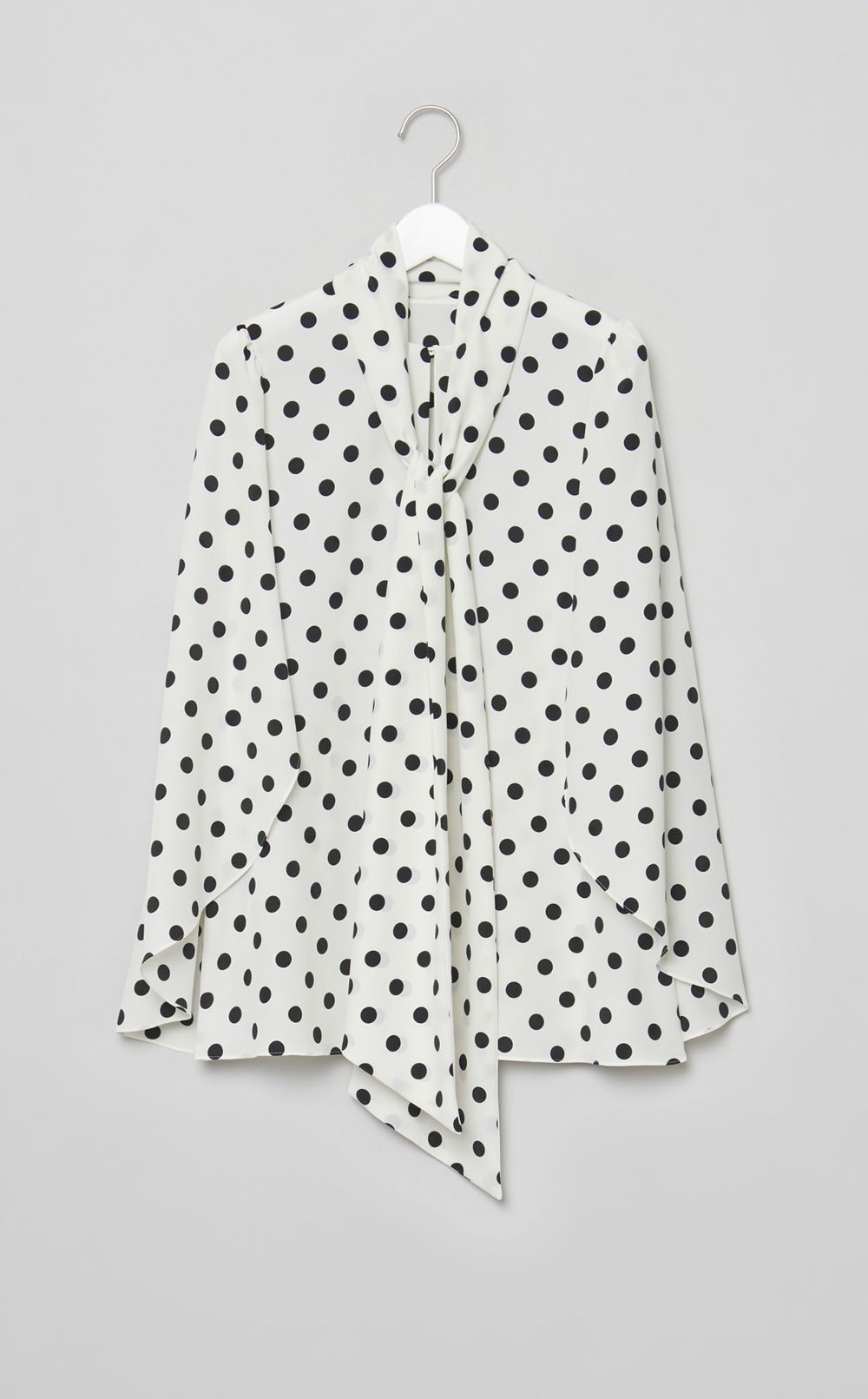 ドットプリントボウタイブラウス