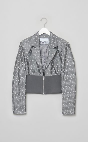 ジャガードクロップドブルゾン