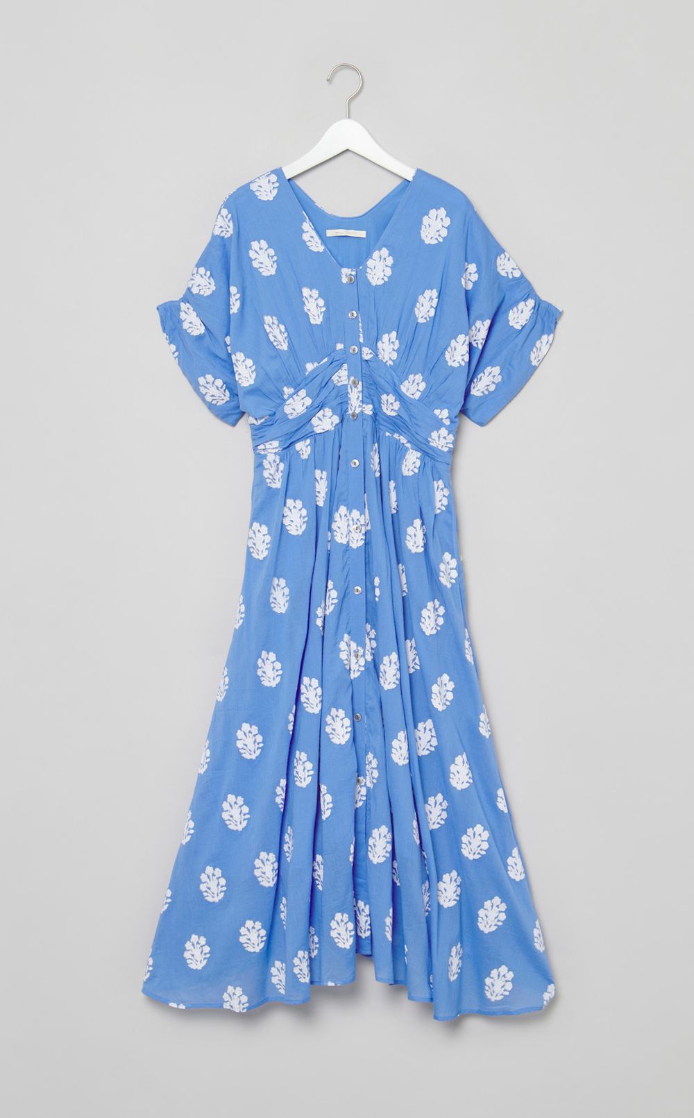 セダムフォイルプリントギャザードレス