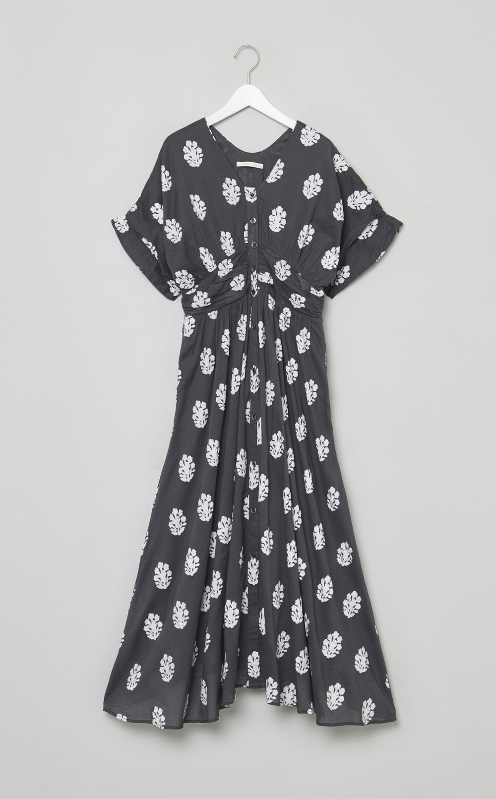 セダムフォイルプリントギャザードレス