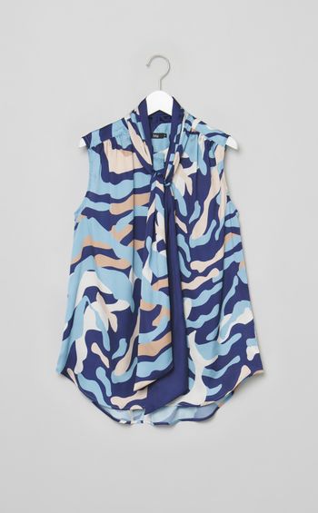 マルチカラーボウタイブラウス