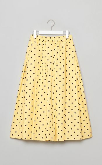 コットンドットプリントギャザースカート