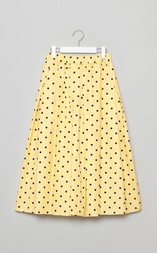 コットンドットプリントギャザースカート