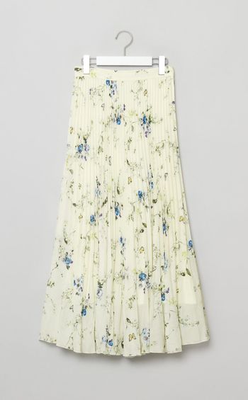 フラワープリントプリーツスカート