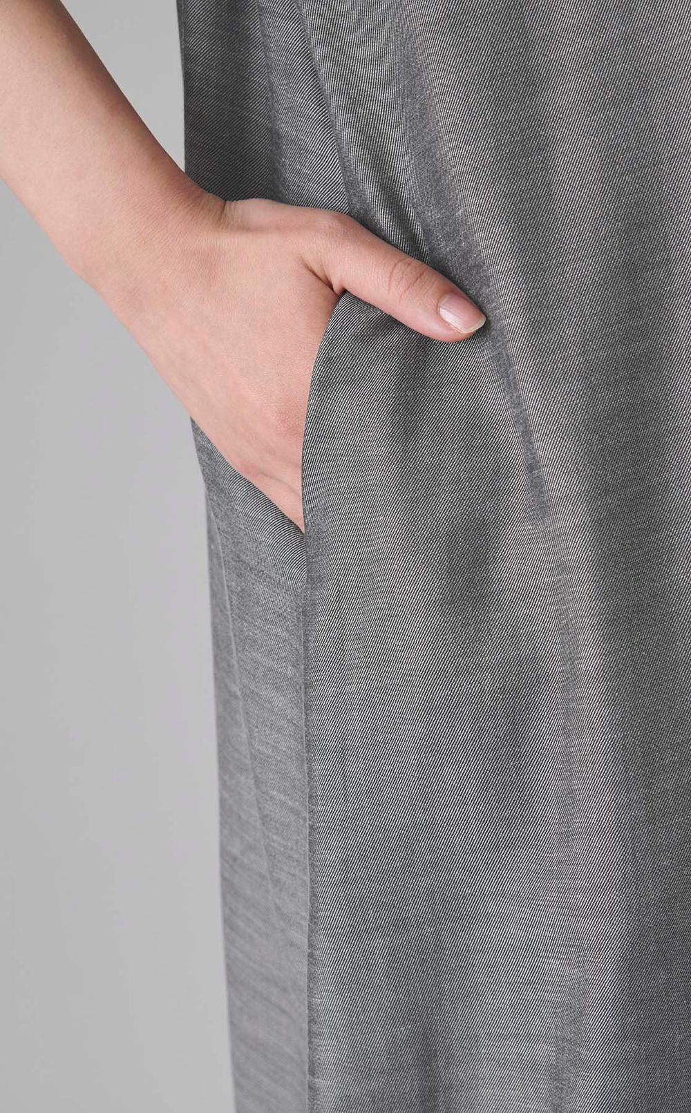 ギャザーフレアシャツワンピース