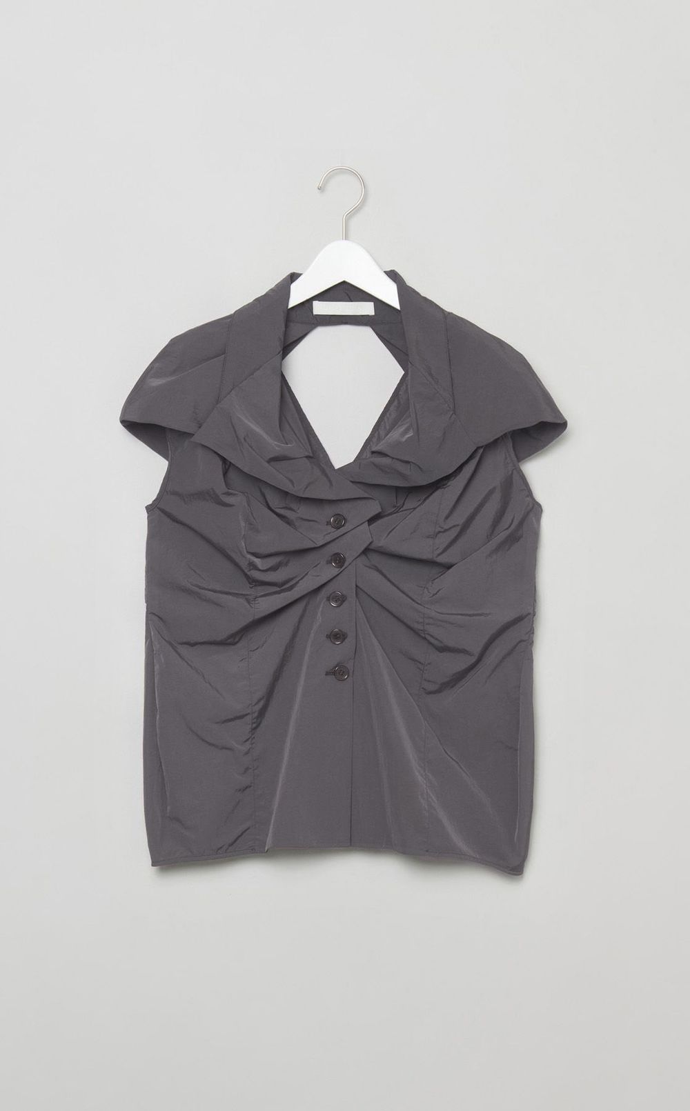 ナイロンギャザースリーブレスブルゾン