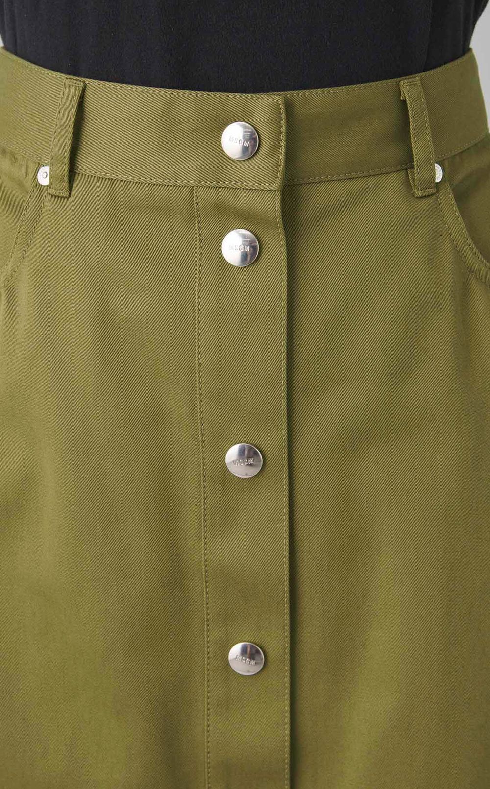 コットンフロントボタンギャザースカート