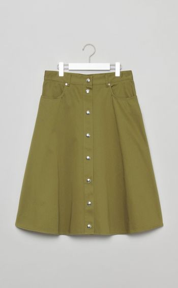 コットンフロントボタンギャザースカート