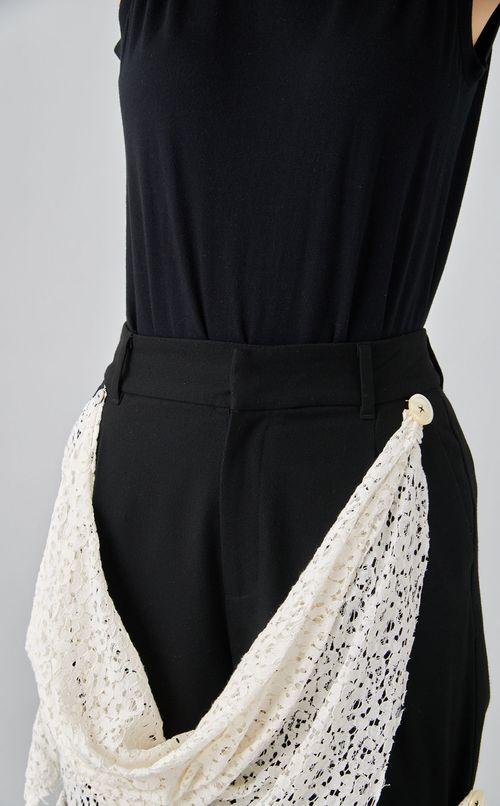 【roop】ニュアンスレースボタンパンツ