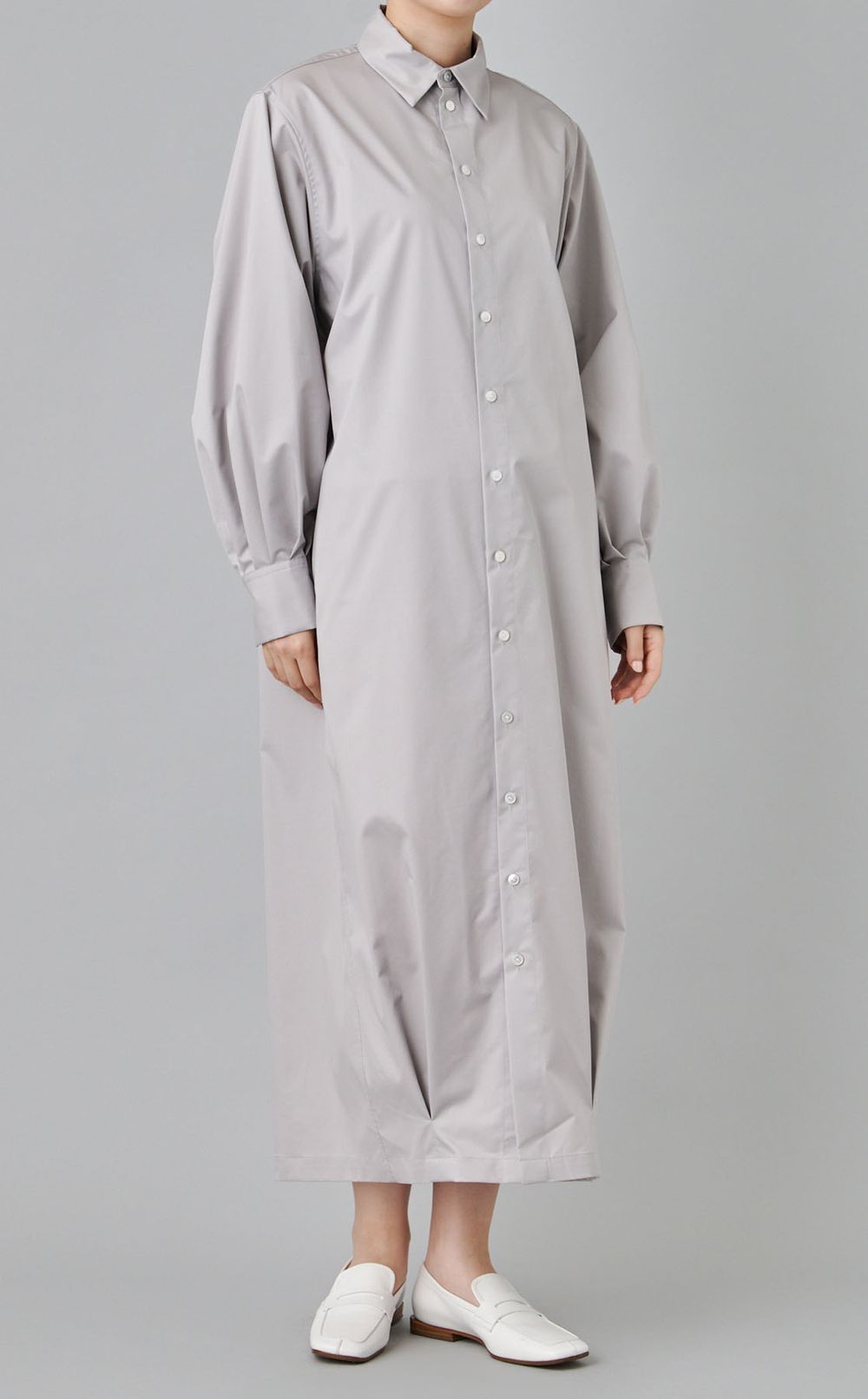 スーピマコットンバックドレープワンピース