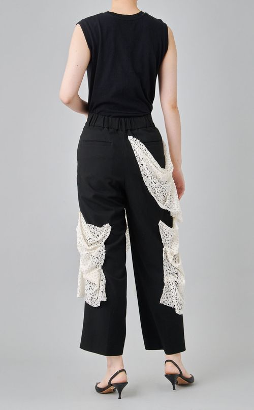 【roop】ニュアンスレースボタンパンツ