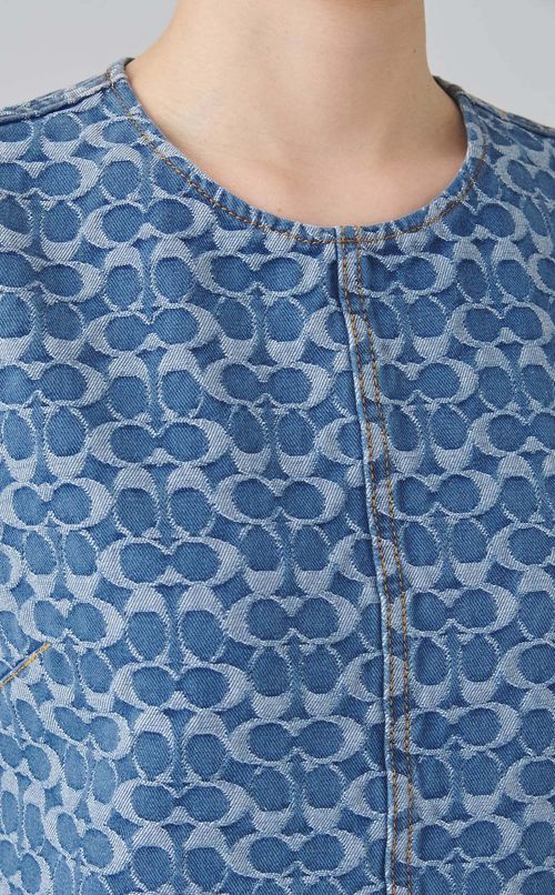 デニムノースリーブミニワンピース