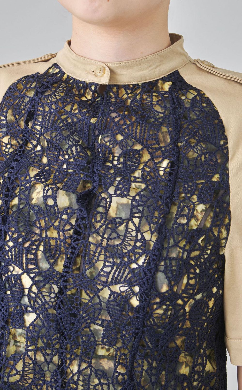 【roop】ハイアーレーストレンチショルダーワンピース