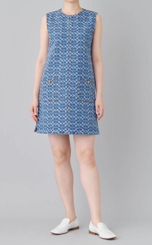 デニムノースリーブミニワンピース