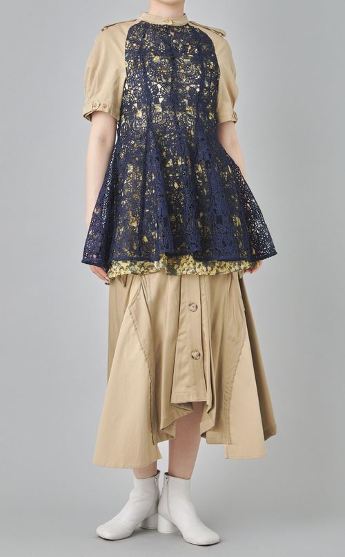 【roop】ハイアーレーストレンチショルダーワンピース