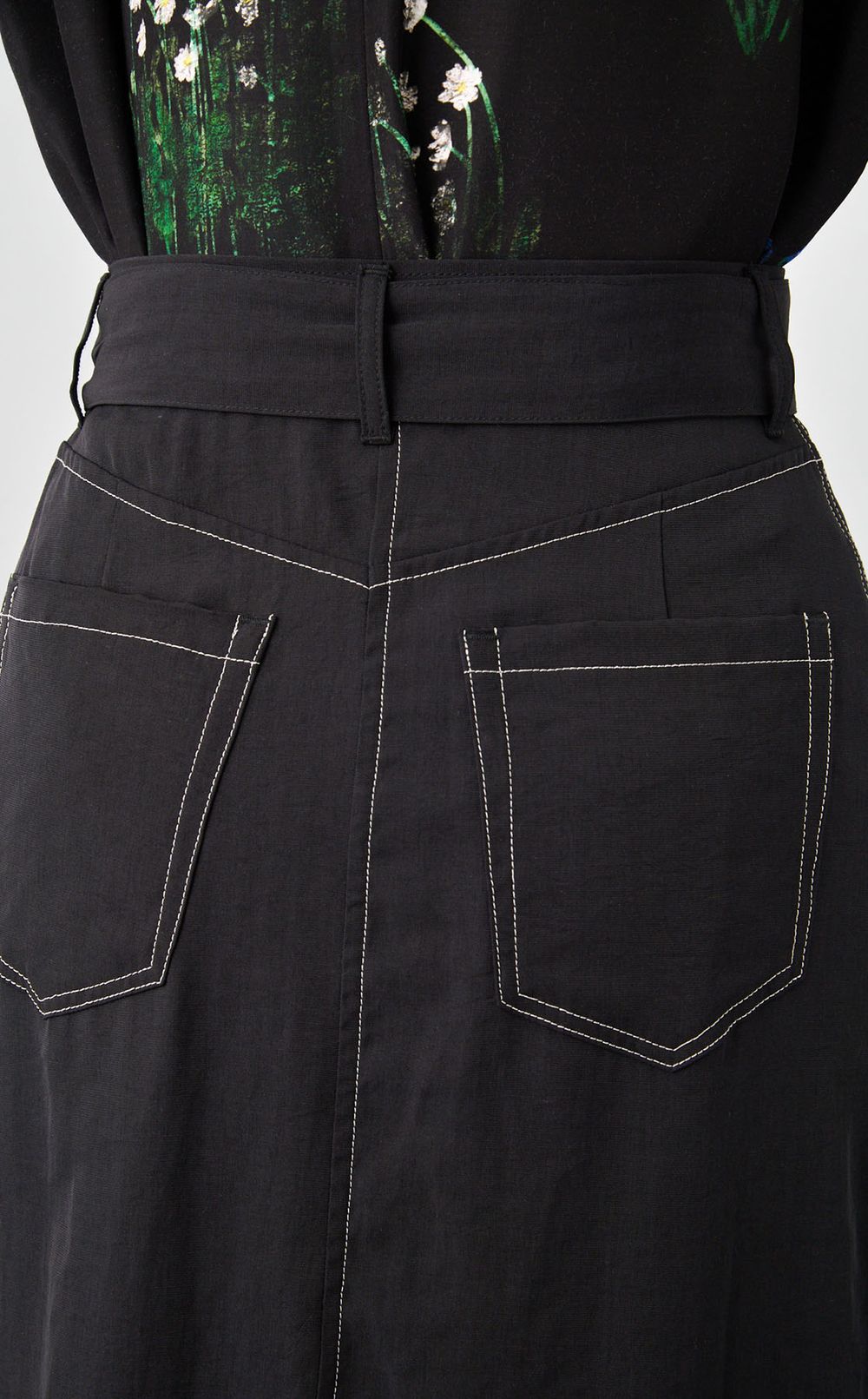 ウエストリボンステッチスカート