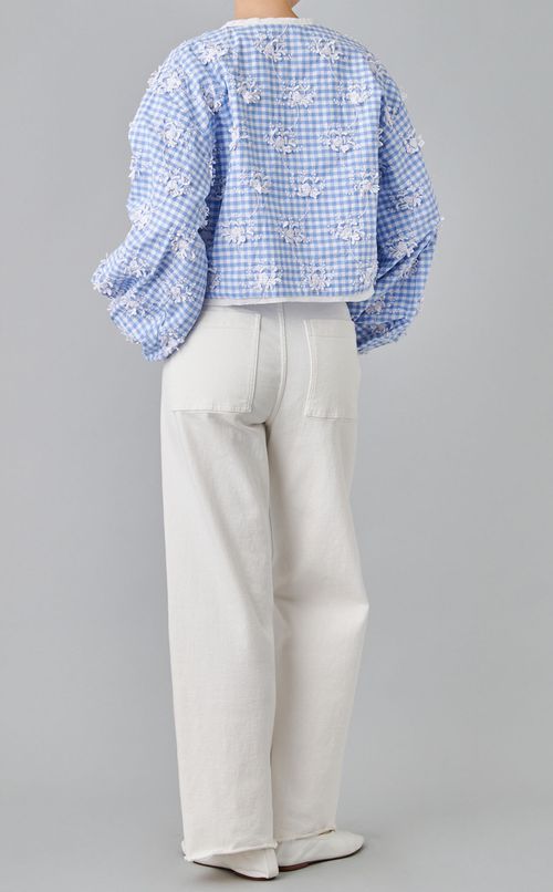エンブロイダリーギンガムブラウス