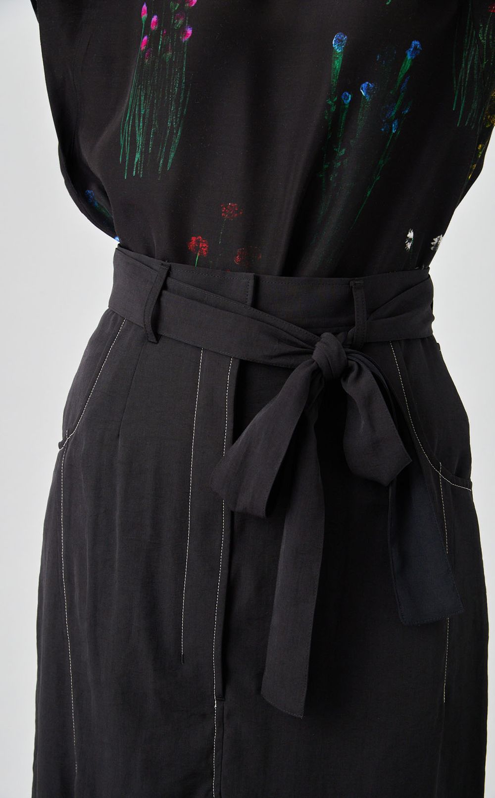 ウエストリボンステッチスカート