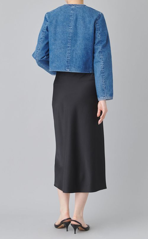 デニムノーカラー4ポケットジャケット