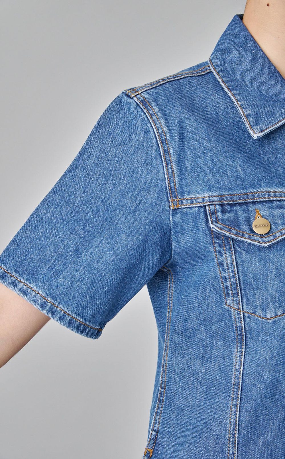 ウォッシュドデニムシャツワンピース