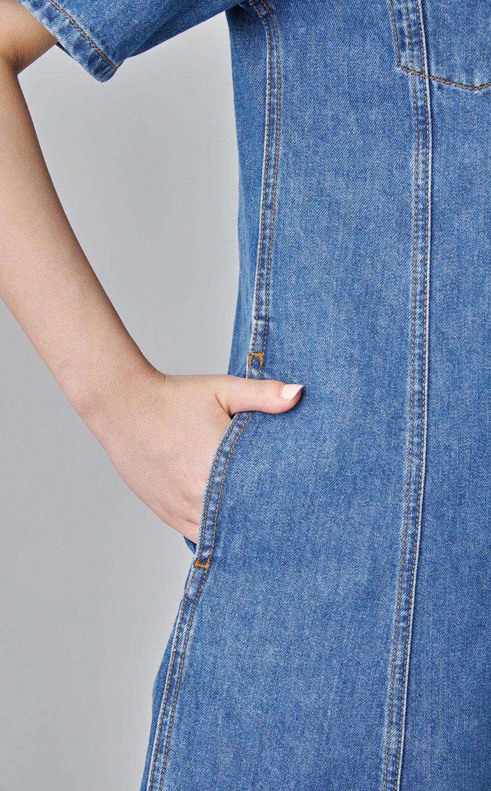 ウォッシュドデニムシャツワンピース