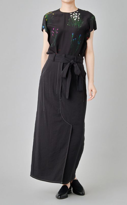 ウエストリボンステッチスカート