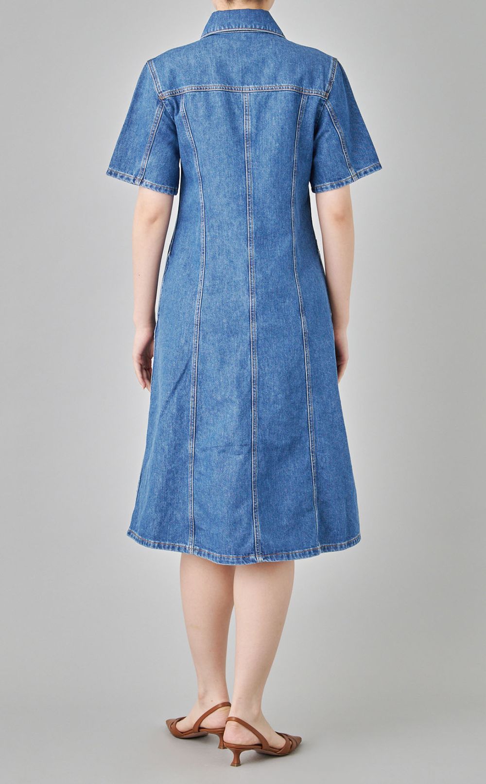 ウォッシュドデニムシャツワンピース