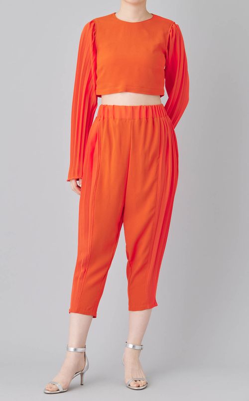 【roop】プリーツスリーブショートトップス