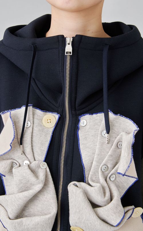 【roop】ニュアンスボタンフーディー