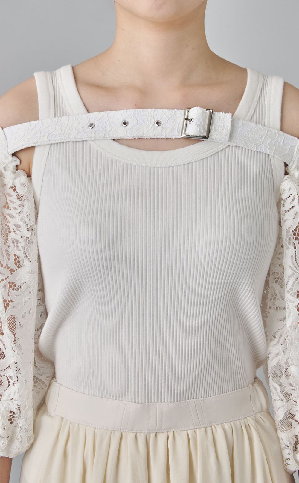 【roop】レースアタッチメントスリーブトップス