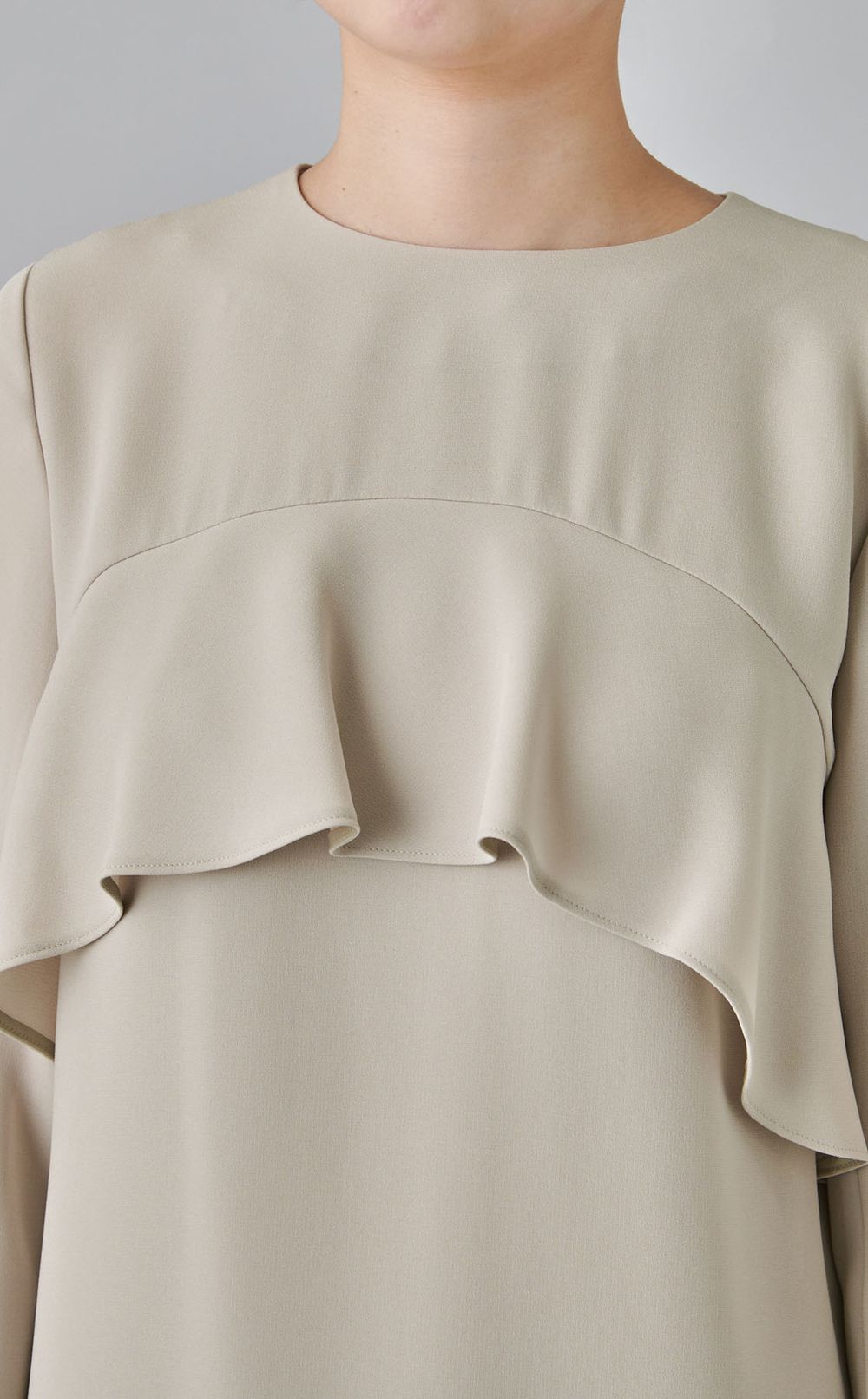 ソフトダブルクロスフリルワンピース