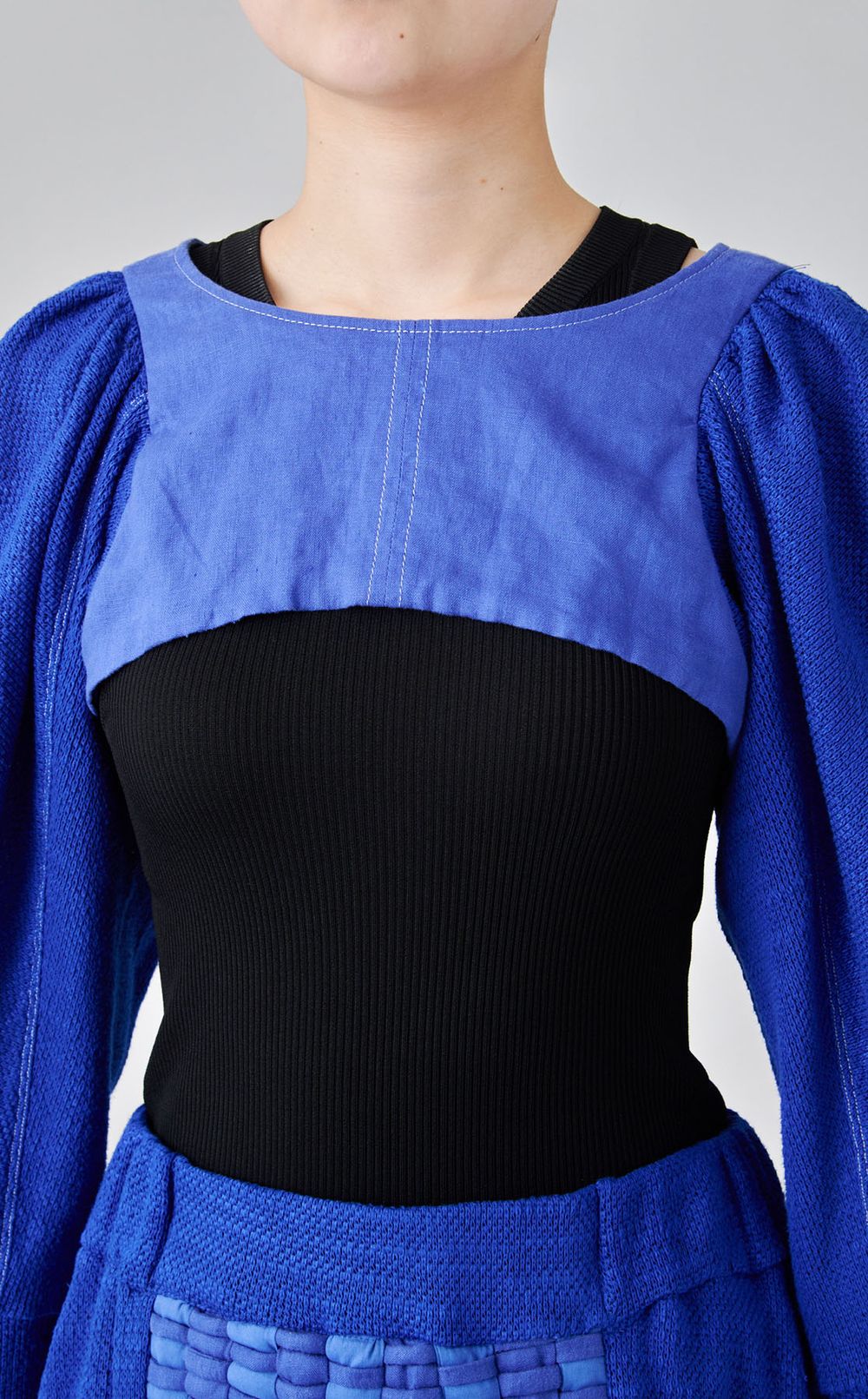 【roop】ニットスリーブショートトップス