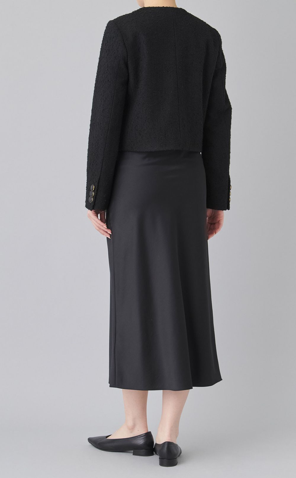 Cバックルノーカラージャケット