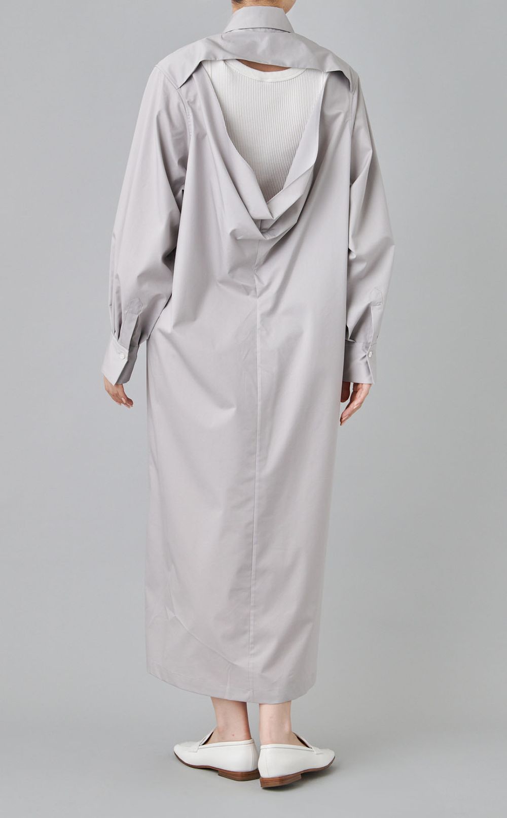 スーピマコットンバックドレープワンピース