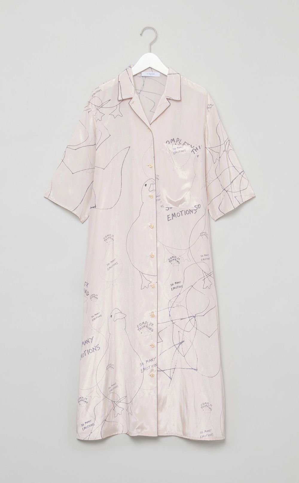 ダックプリントシャツドレス