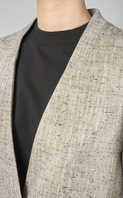 ネップツイードノーカラージャケット
