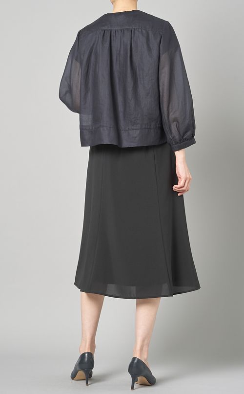 オーガンジーノーカラーブルゾン