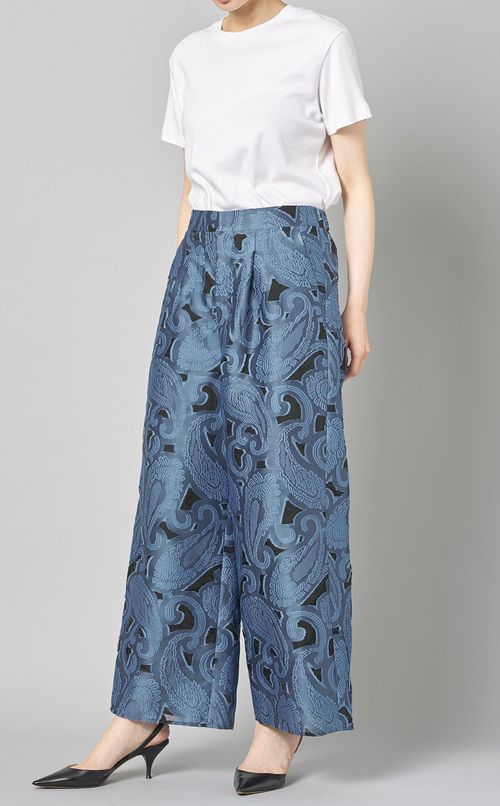 ペイズリージャカードワイドパンツ