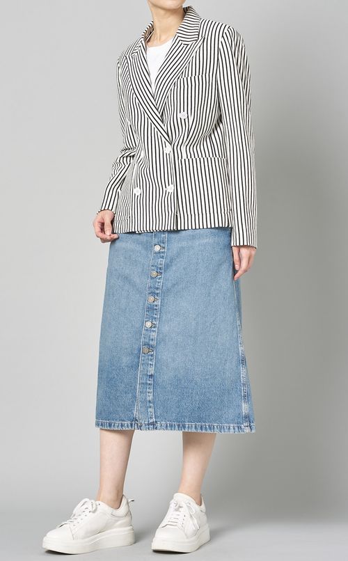 フロントボタンデニムスカート