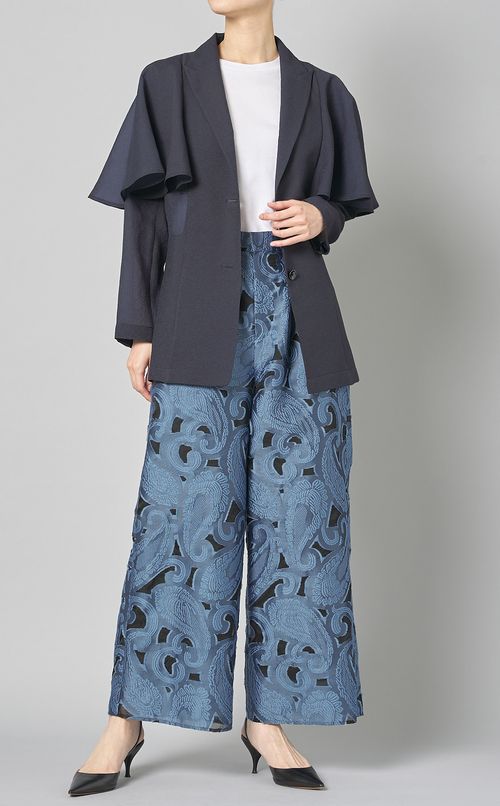 ペイズリージャカードワイドパンツ