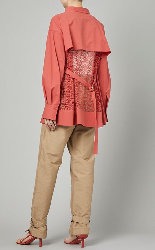 バックレースプルオーバーブラウス