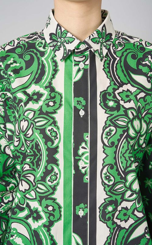 バンダナプリントコットンポプリンシャツ