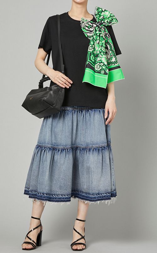 プリントリボン付ジャージトップス