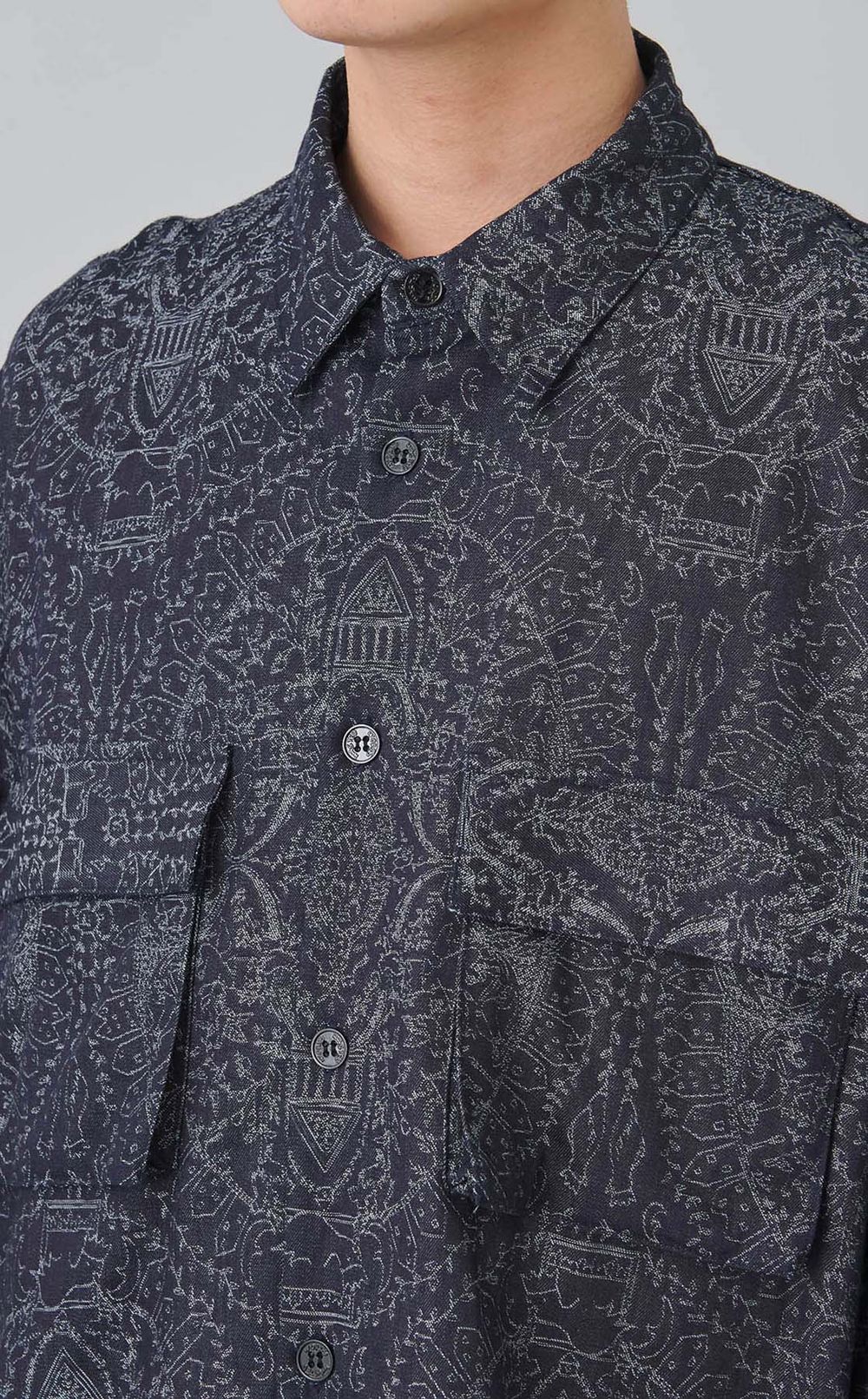 レースジャカードワークシャツ