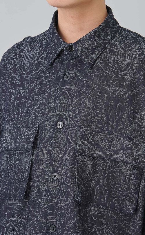 レースジャカードワークシャツ