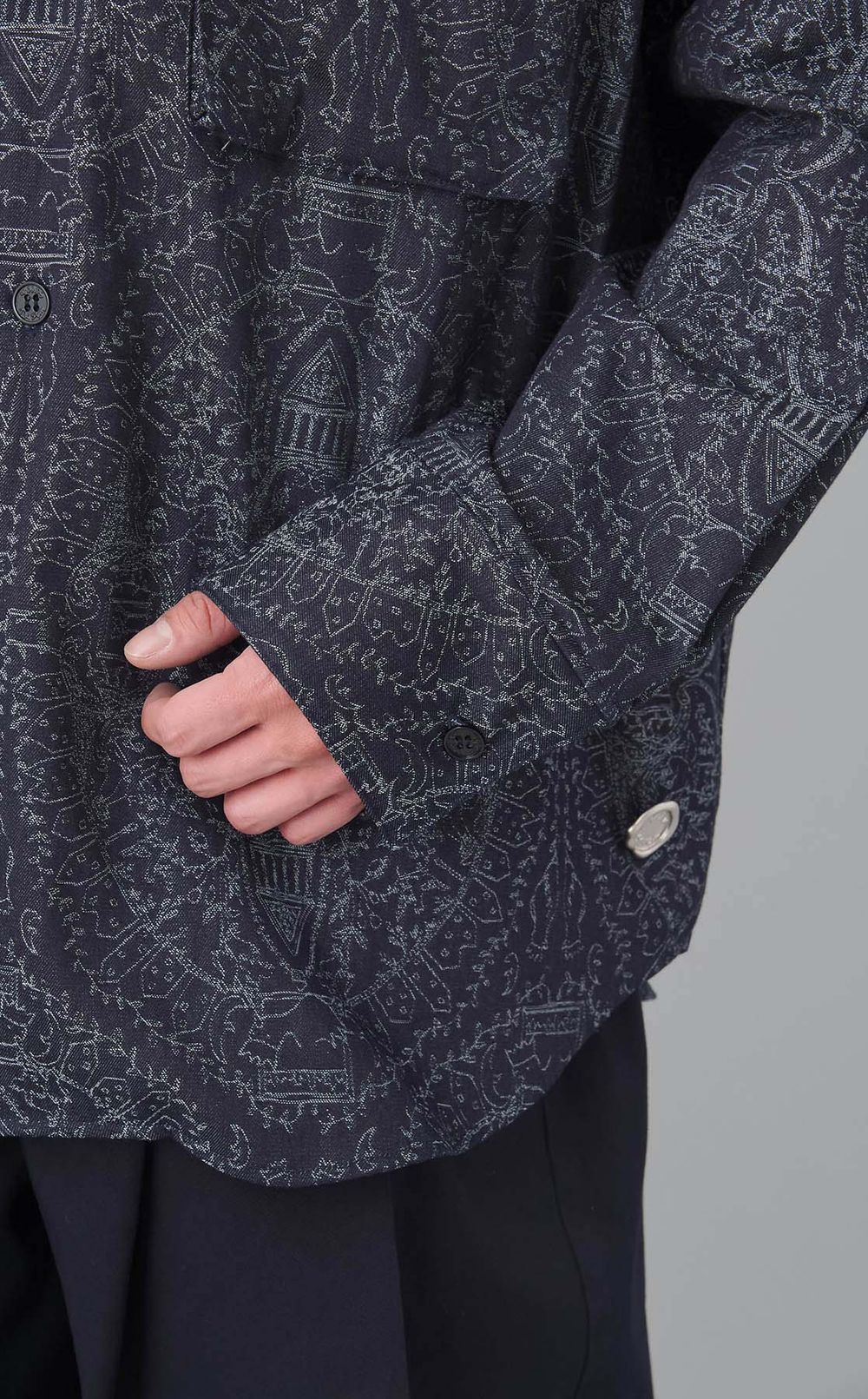 レースジャカードワークシャツ