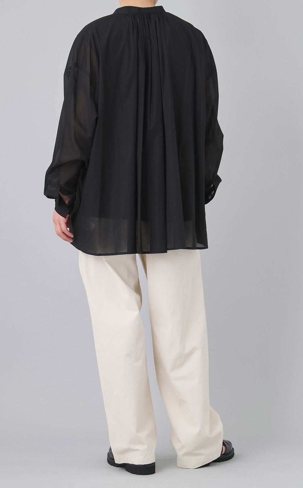 コットンボイルギャザーシャツ