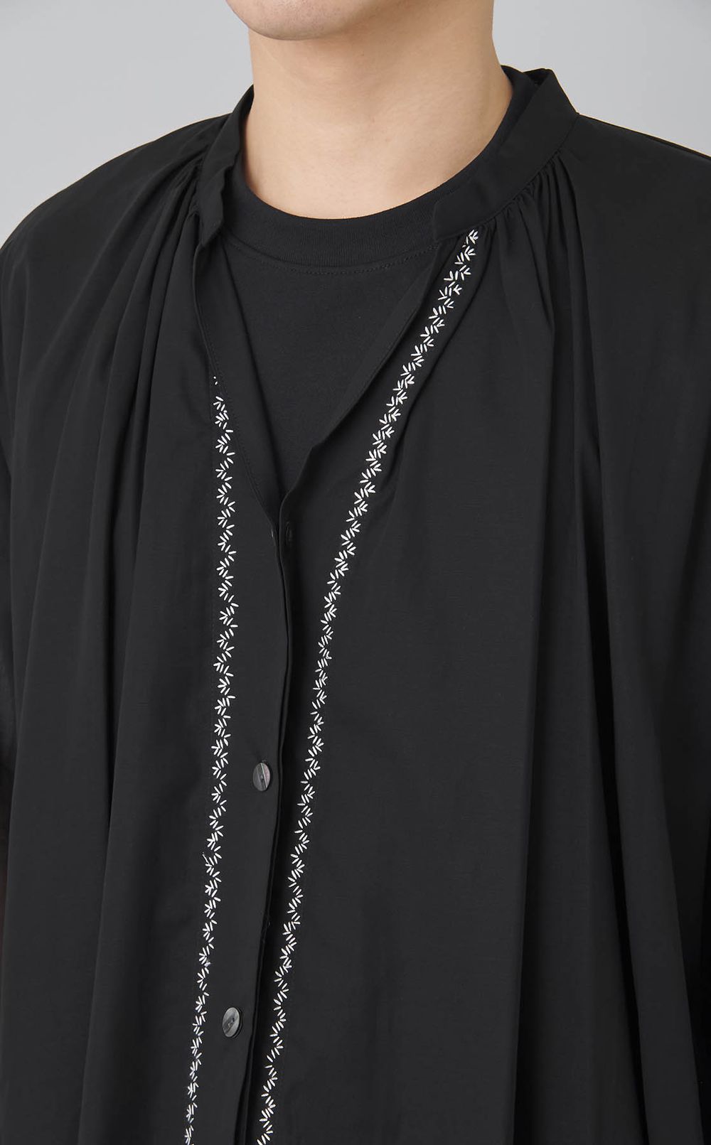 コットンボイルギャザーシャツ