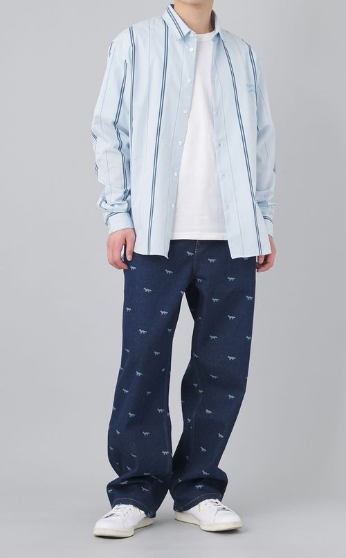 レギュラーカラーストライプシャツ