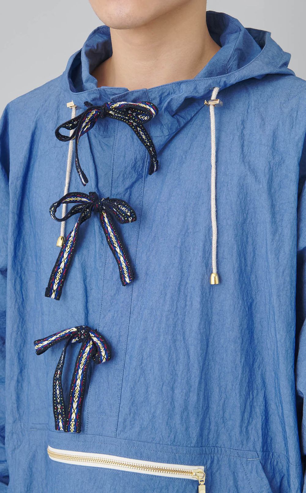 コットンナイロンアノラックフーディー